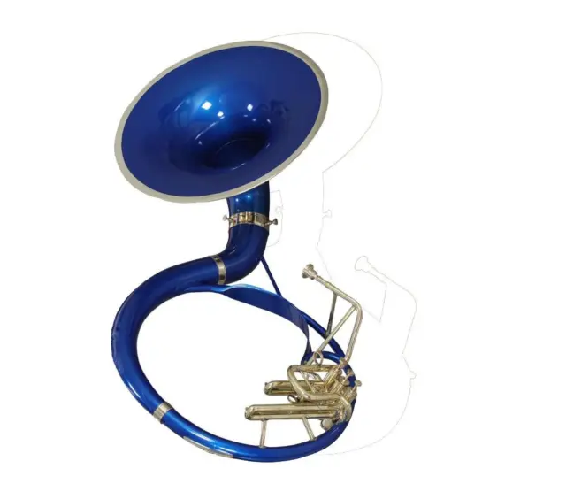 Tuba sousafono in Sib piatto blu con custodia + bocchino Sib Big Bell 24"