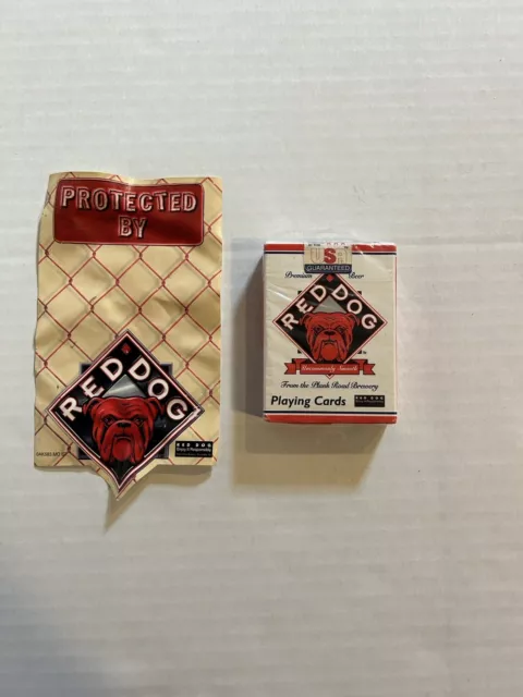 Vintage RED DOG Premium Beer Hoyle Playing Cards Bulldog Brewery Advertising 2