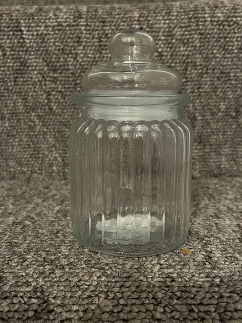 Urban Living Glass Candy Jar With Gingham Screw Lid - 1400ml Sweet Bonbon Container 7 thumbnail image