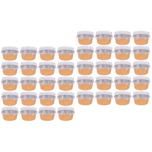 pzihao Confezione da 30 Formine Muffin con Coperchio, Formine da Forno in Alluminio, Formine per Cupcake, Adatte per Dolci, Muffin, Torte di Formaggio, Dessert