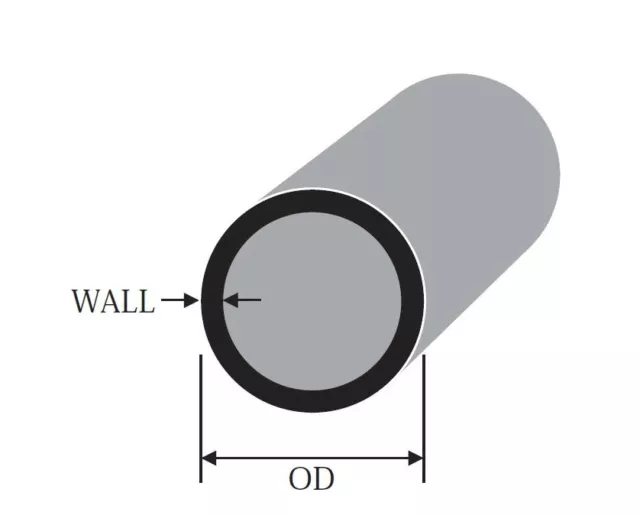 TUBE ROND ALUMINIUM 2" (50,8 mm) 4 épaisseurs, longueurs jusqu'à 2500 mm 2,5 m 2