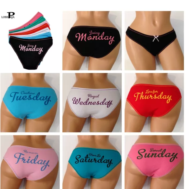 SEVEN PAIRS OF Day of The Week Panties-Women Size XL: 32-36 Hip