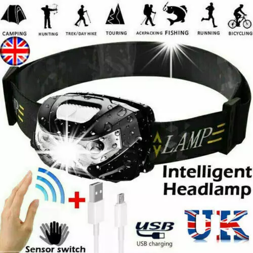 New Super Bright USB Rechargeable Headlamp Waterproof LED Head Torch Headlight