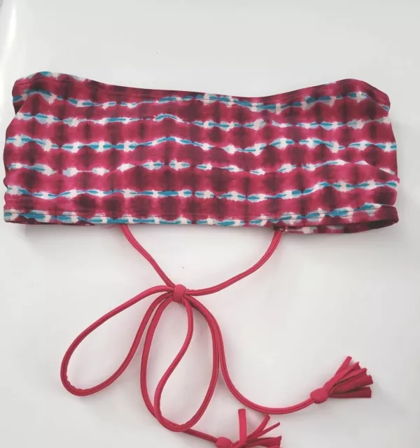 Tory Burch Tie dye Fuschia Bandeau Swimsuit Bikini Top Sz XS