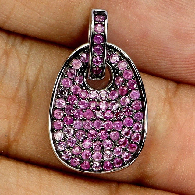 Pendentif Saphir Padparadscha 11 Carats - Argent 925 - Certifié AGSL - 50.8 Cm - Neuf Sans Boîte