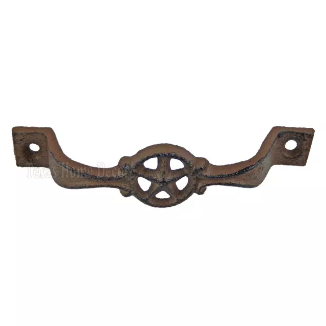 Star Handle Cast Iron Antique Style Rustic Barn Gate Drawer Pull Shed Door 2