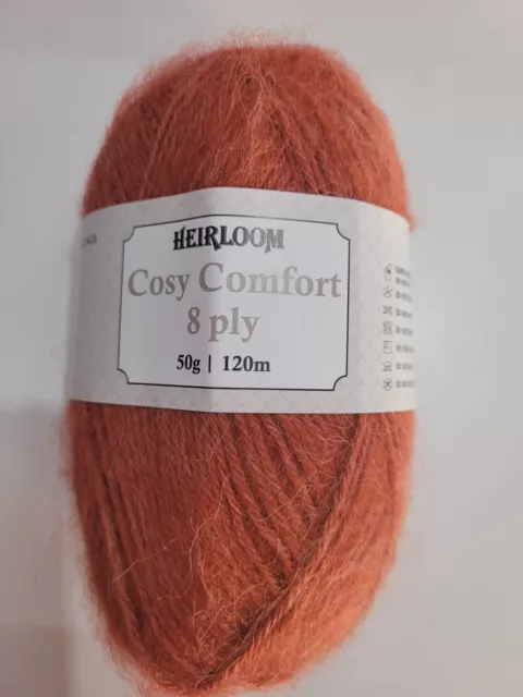 Heirloom Cosy Comfort #4117 Baked Earth 50g 8 Ply Wool Silk Alpaca 120 Metres