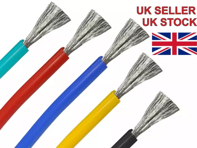 Flexible Soft Silicone Wire Cable 4/6/8/10/12/14/16/18/20/22 AWG Colours UK