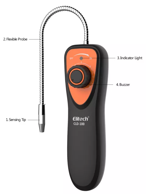 Elitech CLD-100 Refrigerant Halogen Leak Detector CFCs HCFCs HFCs HVAC Checker 2