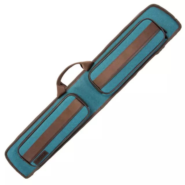 Lucasi DUO 2x4 Soft Pool Cue Case - Teal Blue/Brown Free US Shipping!
