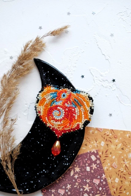 "Hágalo usted mismo Kit de fabricación de joyas Broche alfiler ""El Dragón"" Broches hechos a mano Cuentas