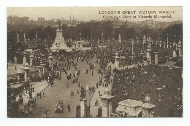 London's Great Victory March Victoria Memorial Photochrom Co Postcard c.1919