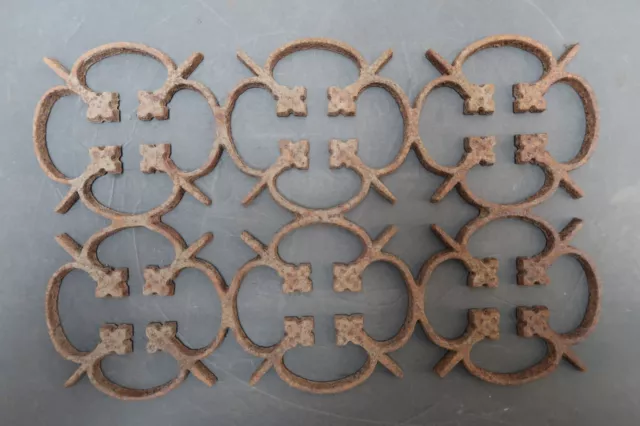 Antique Cast Iron Arabesque Wall Decor Rustic Victorian Decor 16" x 10" x 0.35"