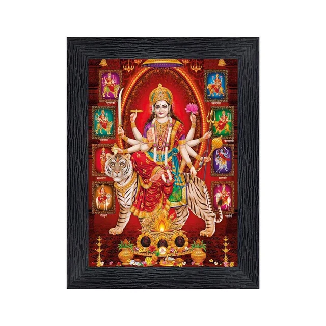 INDIAN TRADITIONAL DURGA Maa Wooden Photo Frames with Acrylic Sheet 8x6 inch EUR 18,67 PicClick FR