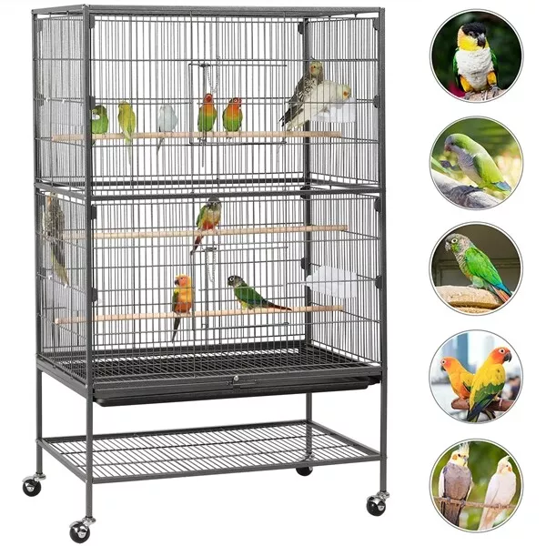 Grande Volière Cage à Oiseaux Spacieuse Canaries Inséparables Perroquet Perruche