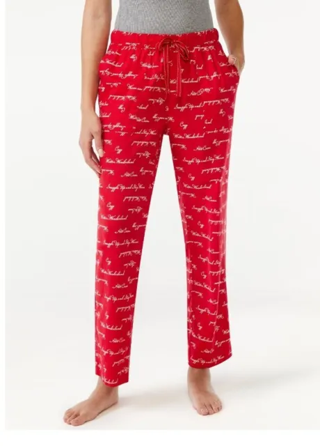 Joyspun Women's Size X Large Red Soft Flannel Pajama Pants XL