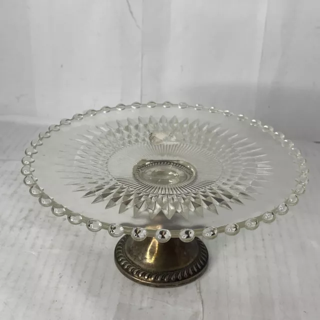 Vintage Sterling Silver Duchy Creation Weighted Small Pedestal Cake Plate