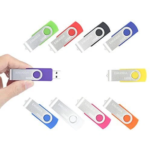 Lot de 10 Clé USB 32 Go ENUODA USB 2.0 Flash Drive Stockage Rotation Disque M...