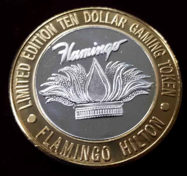 .999 $10 Silver Strike | Gaming Token | Laughlin | Flamingo