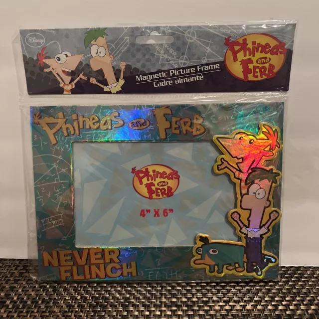 Disney Phineas And Ferb Magnetic Picture Frame Holds 4"X6" Photo