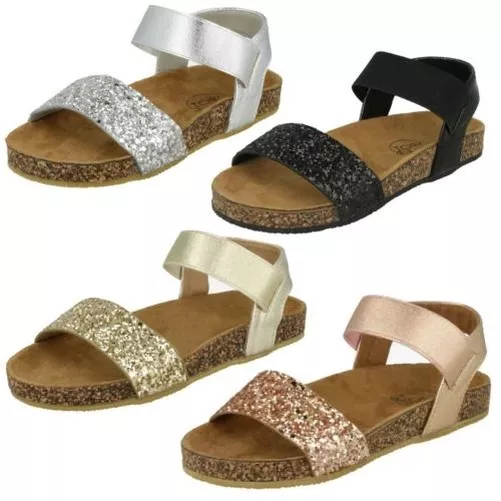 Filles Spot On Paillette Sandales Mules