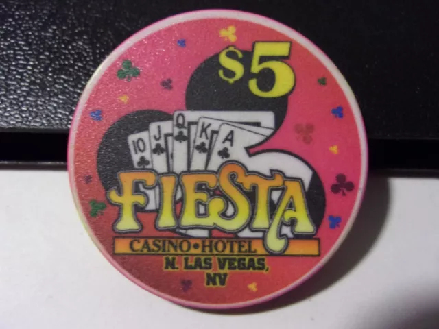 FIESTA HOTEL CASINO $5 hotel casino gaming poker chip - Las Vegas NV