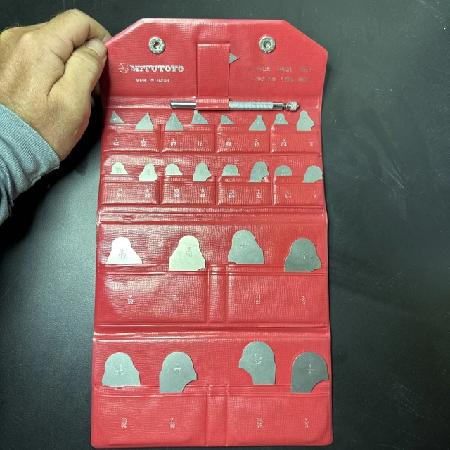 MITUTOYO 186-901 1/32-1/2& SAE Stainless Hardened Steel Fillet Radius