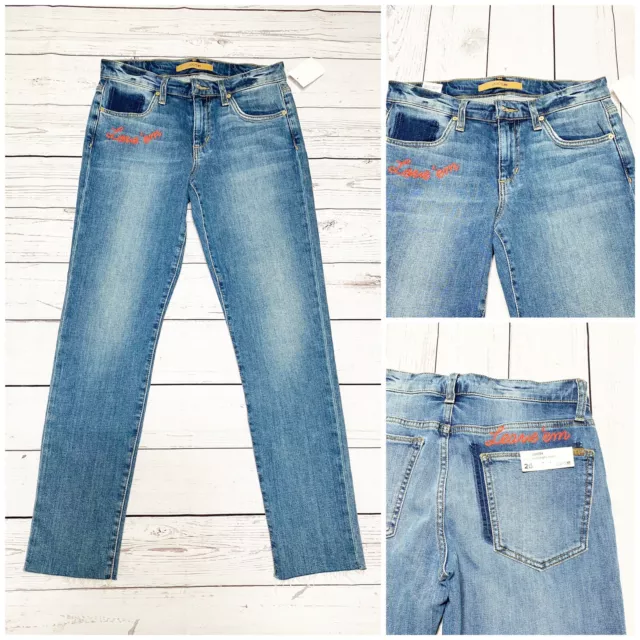 JOE'S mid rise THE SMITH straight ankle women's blue stretch jeans Sz 25