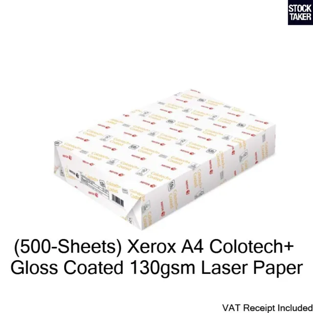 (500 Sheets) Xerox A4 Colotech+ 130gsm Gloss Coated Bright White Laser Paper