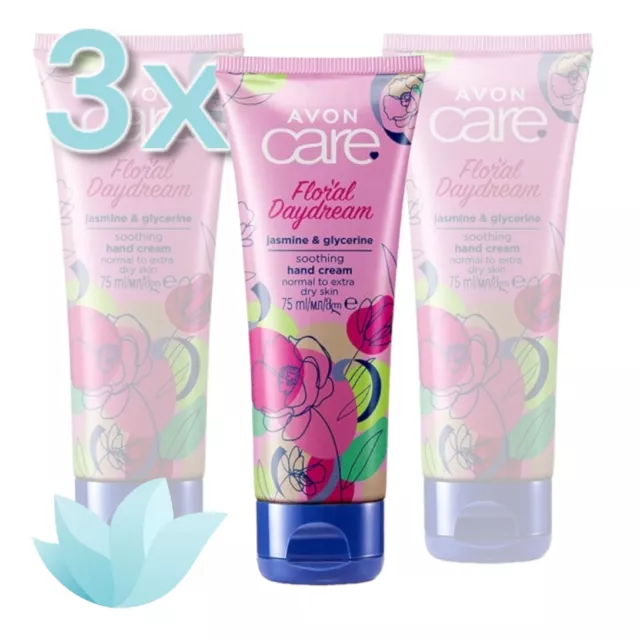 Avon crema per le mani liscia gelsomino e glicerina, 75 ml | confezione da 3