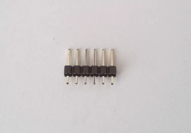 5 x Leiterplatten-Stiftleiste - gerade - 6-polig - 1-reihig - RM 2,54mm - NEU