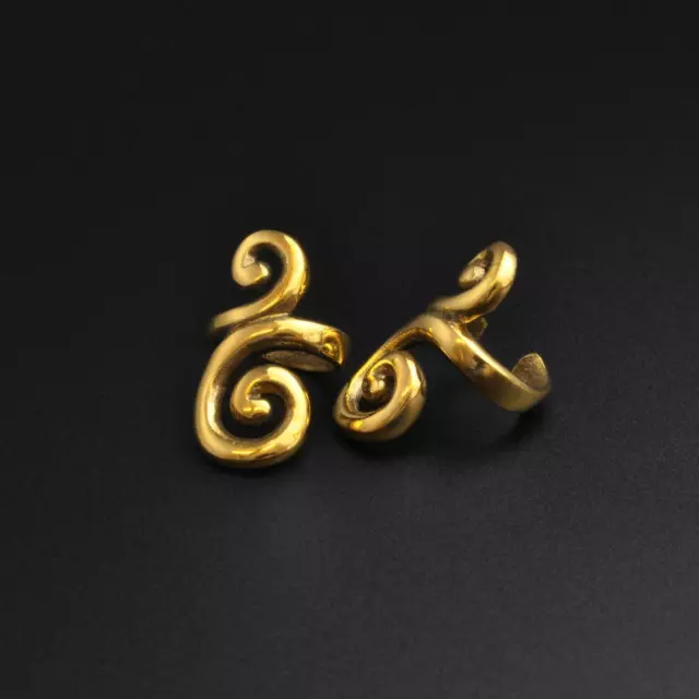 Tribale Spirale Ottone Clip Orecchini Ear Cuff Gioielli/Gioielli senza Foro