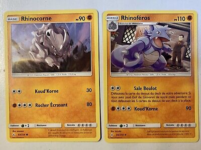 93/214 carte Pokemon RHINOCORNE SL10 Alliance Infaillible Card Game 