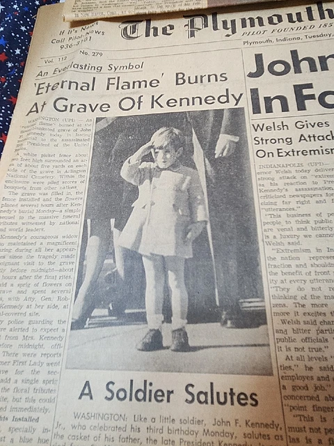 1963 John F Kennedy assassination JFK&LBJ Johnson newspaper lot of5 Indiana NS-2