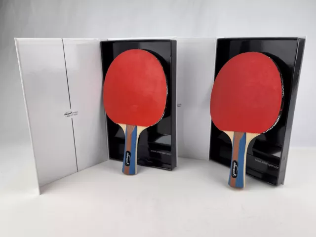 Set (2) Killerspin Ping Pong Paddles Red & Black both w/ box Excellent preowned