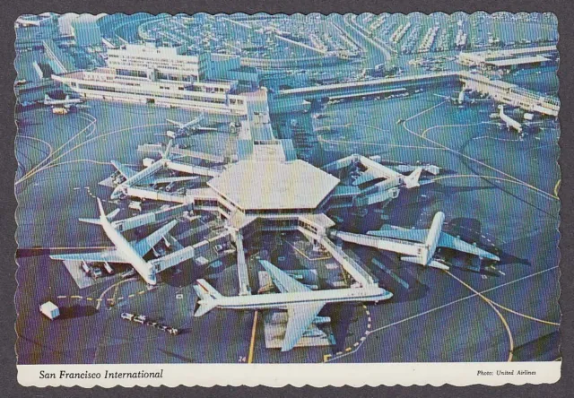 Aerial View San Francisco International Airport San Francisco CA postcard 1970s