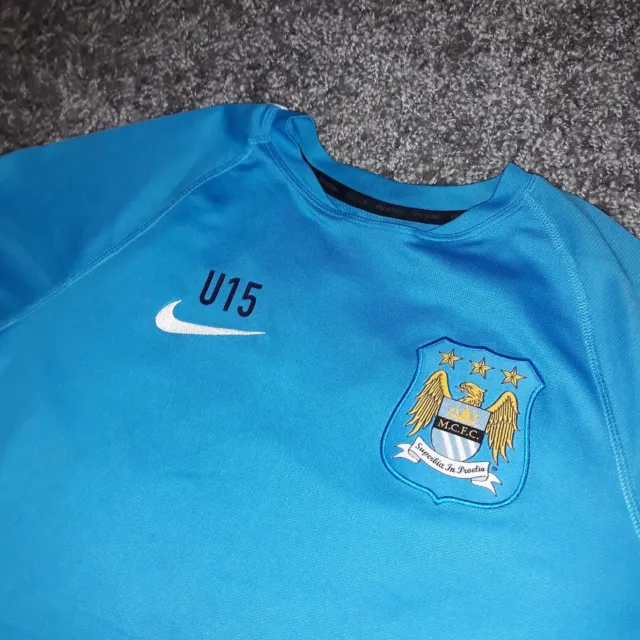 Nike Offical Manchester City Under 15 training Shirt 2