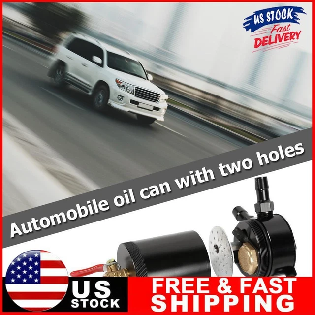 Universal Baffled Aluminum Alloy Oil Catch Tank Reversoir with Drain Valve Black