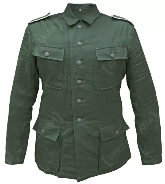 WW2 arm?e allemande m43 Reed vert HBT Drill TUNIQUE VESTE DE COMBAT Uniforme -