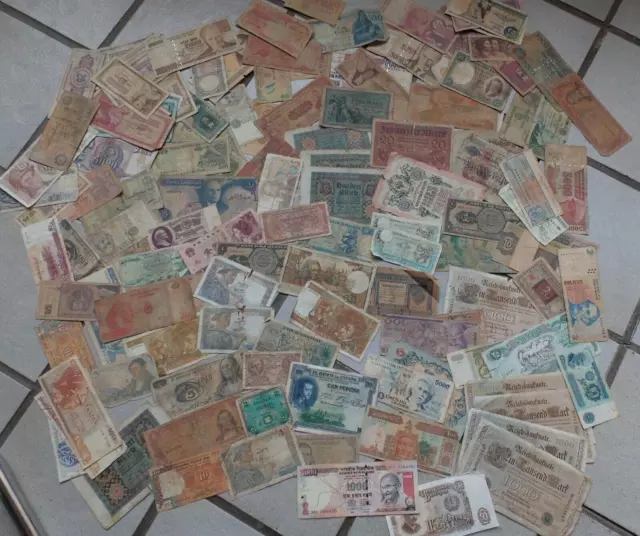 135 Banknoten alle Welt  SCHROTT LOT !!!  Scrap Lot !!! bitte lesen !!!  #19