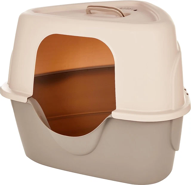 No-Mess Hooded Corner Cat Litter Box, Triangle, Charcoal, 26 in X 20 in X 23 In