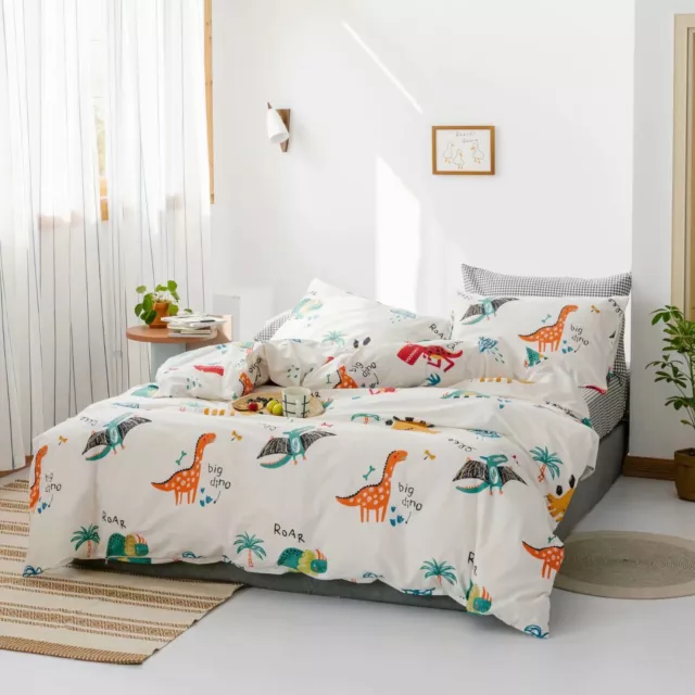 Dinosaur Animal Duvet Doona Quilt Cover Set Bedding Set Single Double Queen King