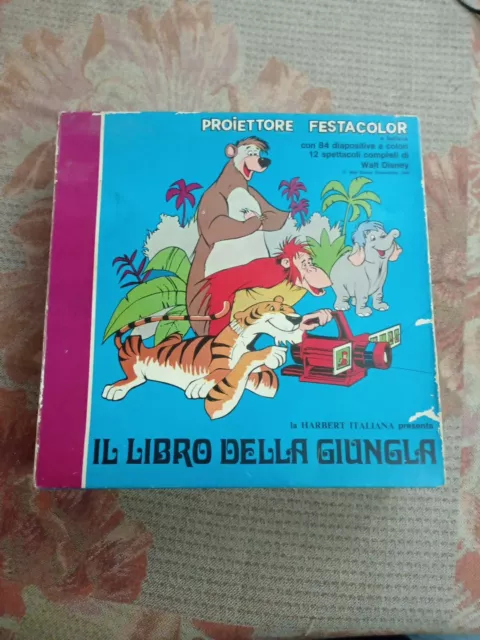 PROIETTORE FESTACOLOR HARBET WALT DISNEY VINTAGE anni '70 Il Libro Della Giungla