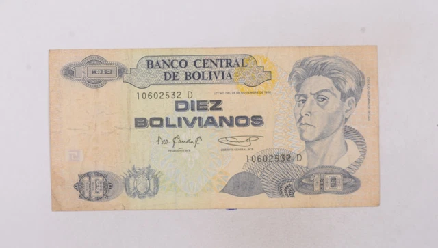 CrazieM World Bank Note - 1987-1993 Bolivia 10 Bolivianos - Collection Lot m721