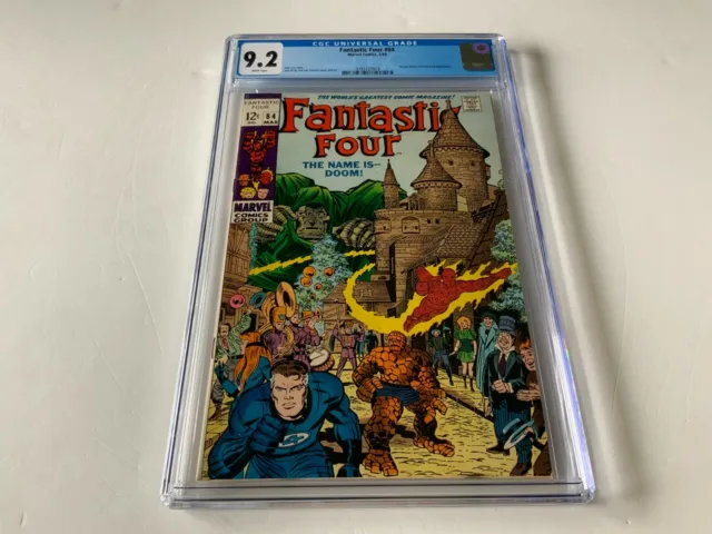 Fantastic Four 84 Cgc 9.2 White Pages Doctor Doom Nick Fury Marvel Comics 1969 B