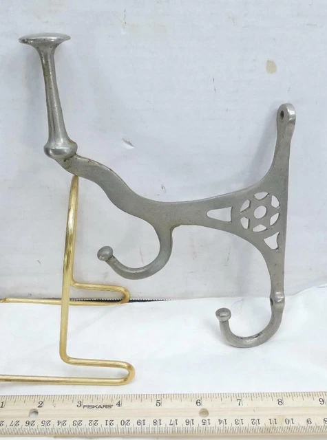 Antique Hall Tree Metal Fancy Hook Coat Hat Wall Hook  !