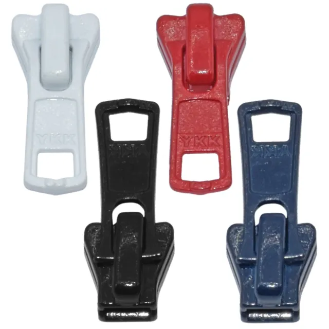 No.5 YKK for VISLON PLASTIC Metal Zip Zipper Sliders - Red Black Blue and White