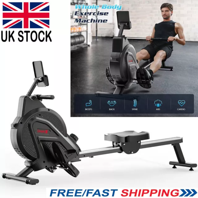 Magnetic Rowing Machine Rower LCD Monitor Home Gym Fitness Cardio Workout UK