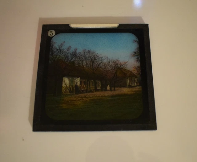 ANTIQUE Magic Lantern Slide MISSION HOUSE C1890 THE LIFE OF DAVID LIVINGSTONE 2