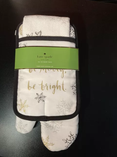 Kate Spade 2 pc Christmas Kitchen Dish Towels Candy Cane Love